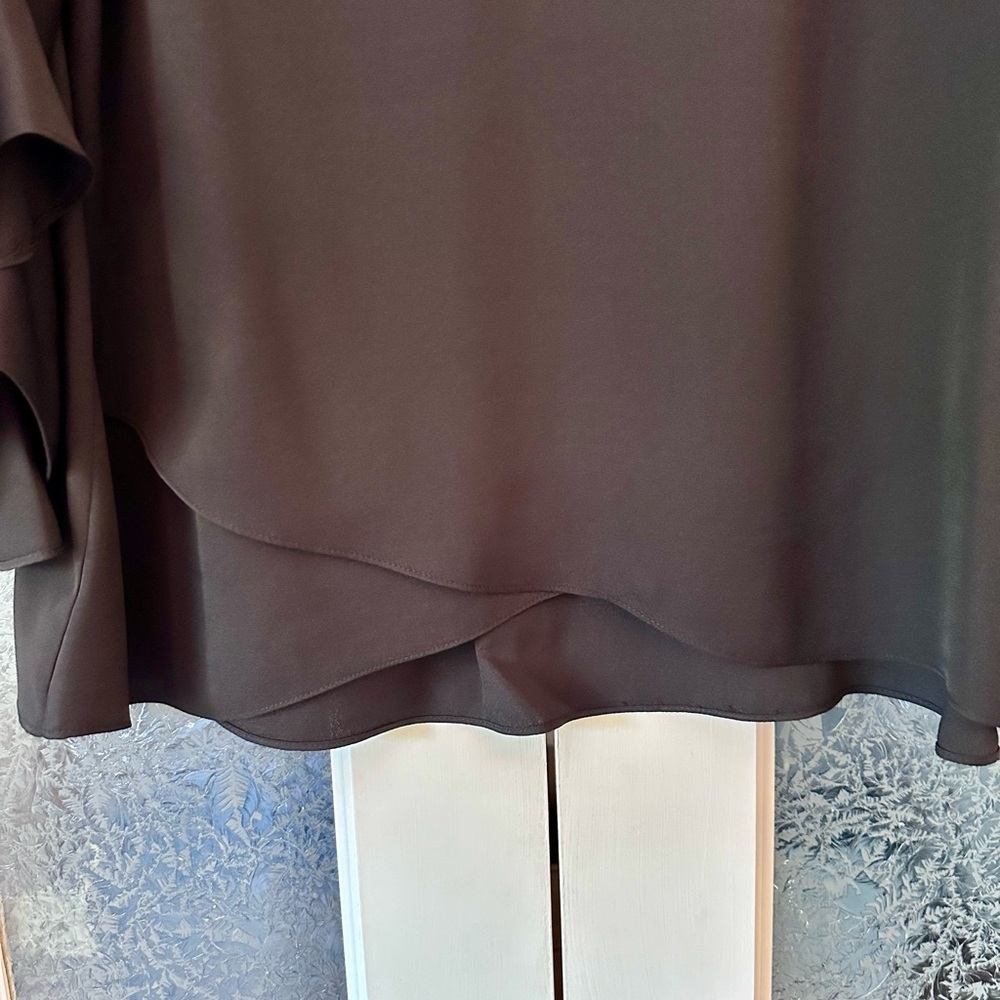 Vince Camuto Black V-Neck Ruffle Sleeve Blouse - Picture 10 of 11